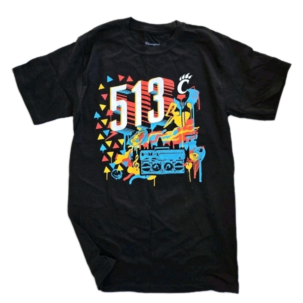 Cincinnati Bearcats Black Champion 513 Day Short Sleeve T Shirt Small